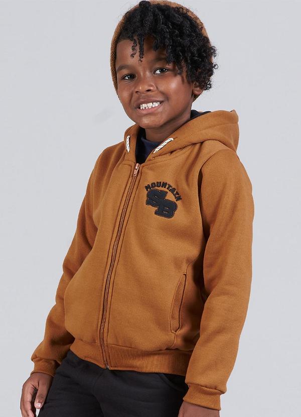 Soft Bonni - Jaqueta Infantil Menino Moletom Marrom