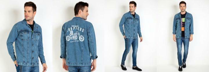 Jaqueta Jeans Estampa Costas