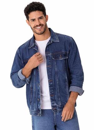 Malwee - Jaqueta Jeans Tradicional Azul Escuro - MALWEE