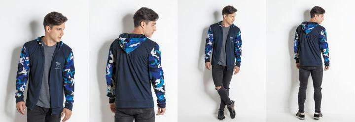 Jaqueta Marinho e Camuflada com Zper