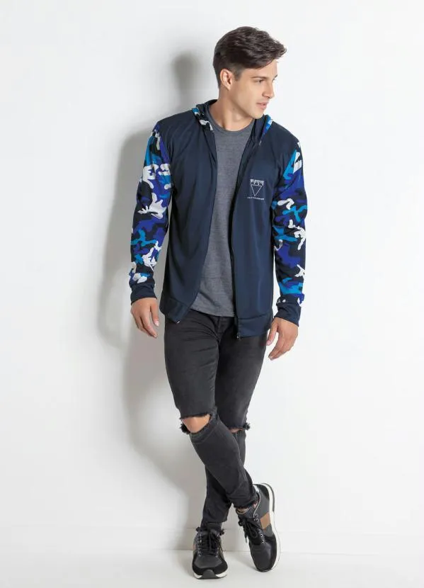 Moda Pop - Jaqueta Marinho e Camuflada com Zíper 3