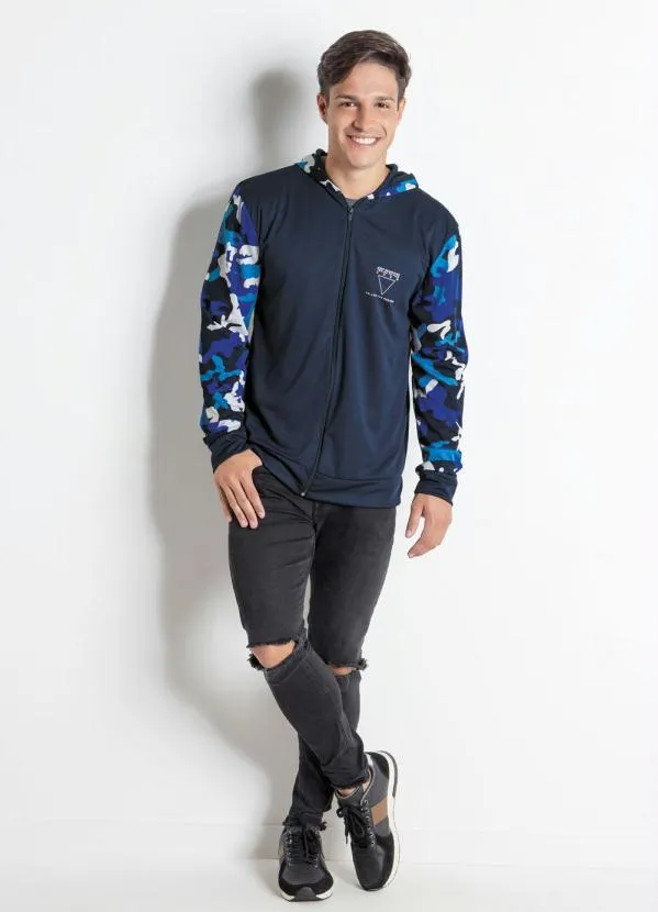 Moda Pop - Jaqueta Marinho e Camuflada com Zíper 5