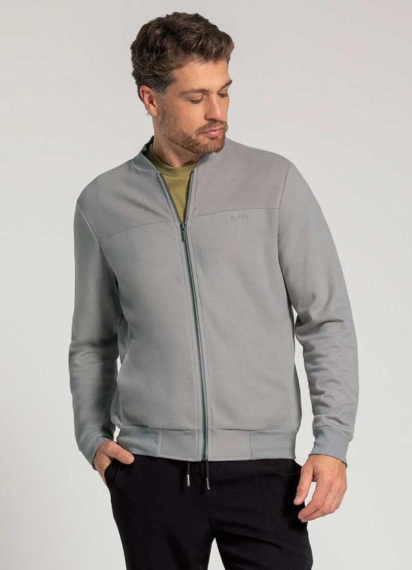 Exco Jaqueta Masculina Adulta com Bordado Cinza