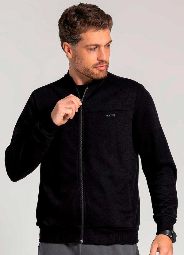 Exco Jaqueta Masculina Adulta com Bordado Preto