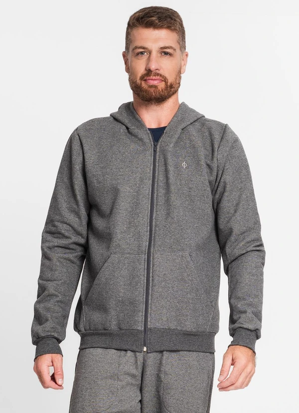 Diametro - Jaqueta Masculina com Capuz Cinza