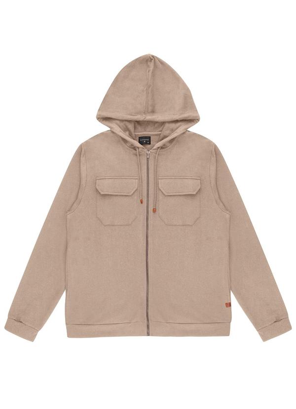 Diametro - Jaqueta Masculina com Capuz Moletom Marrom