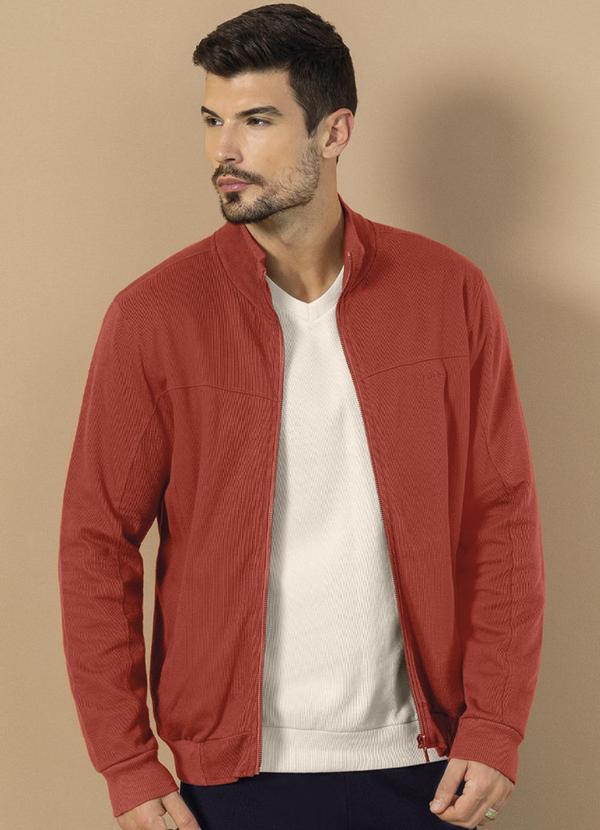 Exco - Jaqueta Masculina com Recortes em Moletom Marrom 1