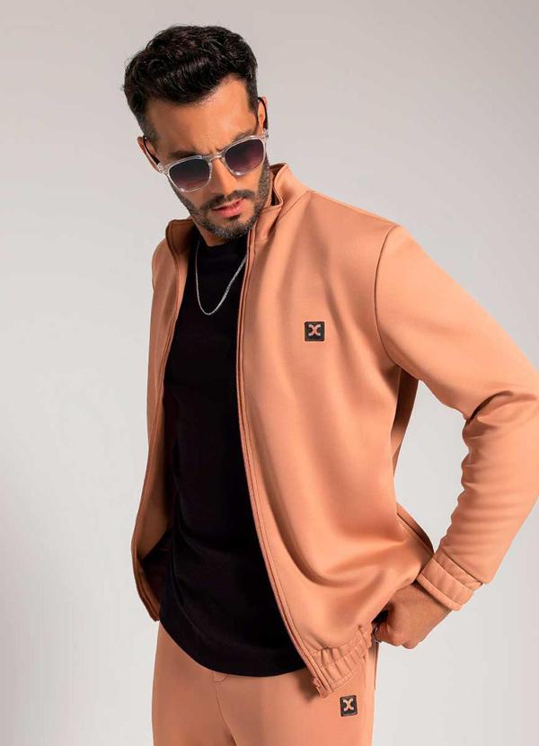 Exco - Jaqueta Masculina de Moletom com Zíper Marrom 2