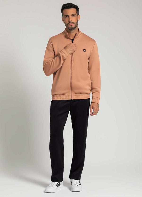 Exco - Jaqueta Masculina de Moletom com Zíper Marrom 3