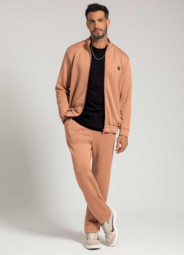 Exco - Jaqueta Masculina de Moletom com Zíper Marrom 4