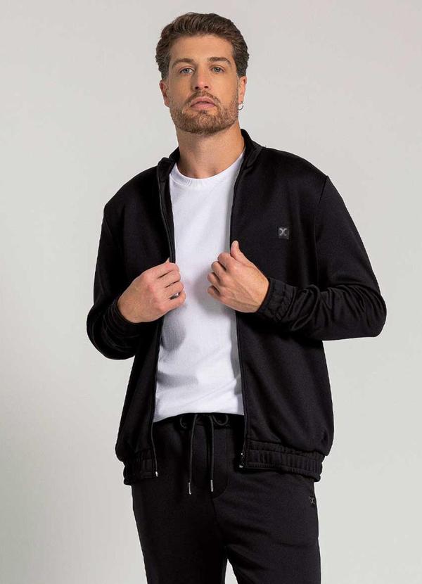 Exco - Jaqueta Masculina de Moletom com Zíper Preto