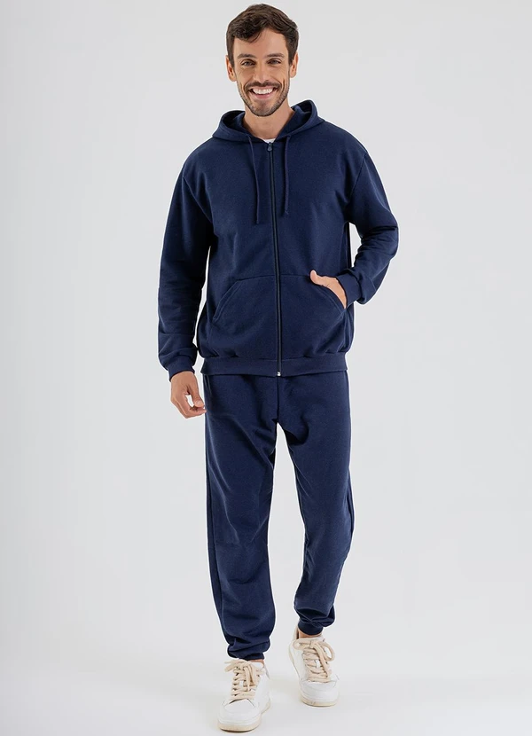 Just Basic - Jaqueta Masculina em Moletom Azul 3