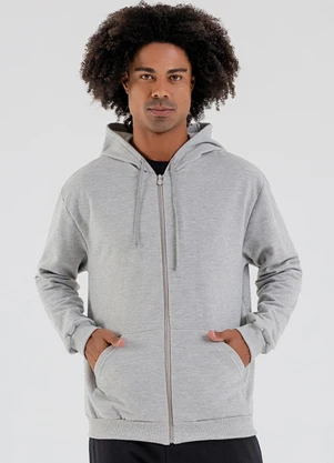 Just Basic - Jaqueta Masculina em Moletom Cinza - JUST BASIC