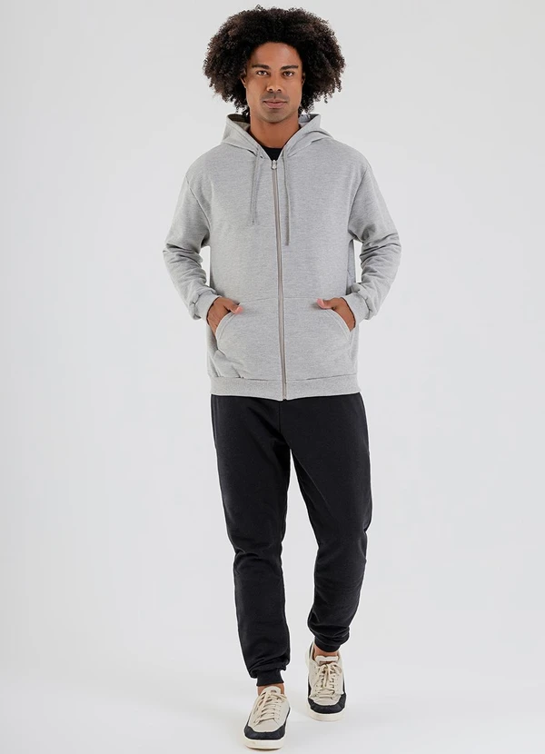 Just Basic - Jaqueta Masculina em Moletom Cinza 3