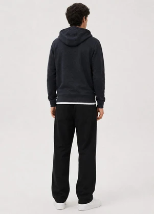 Select - Jaqueta Masculina em Moletom Peluciado Preto - SELECT