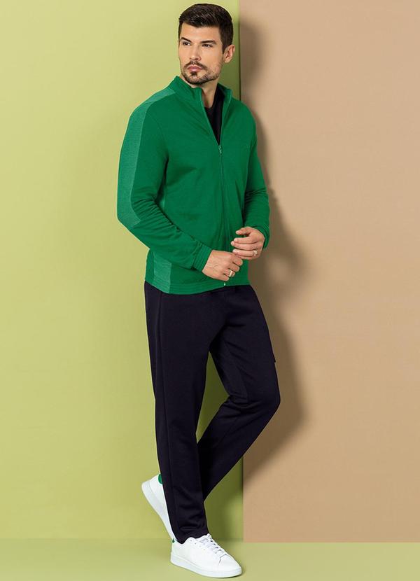 Exco - Jaqueta Masculina em Moletom Peluciado Verde 2