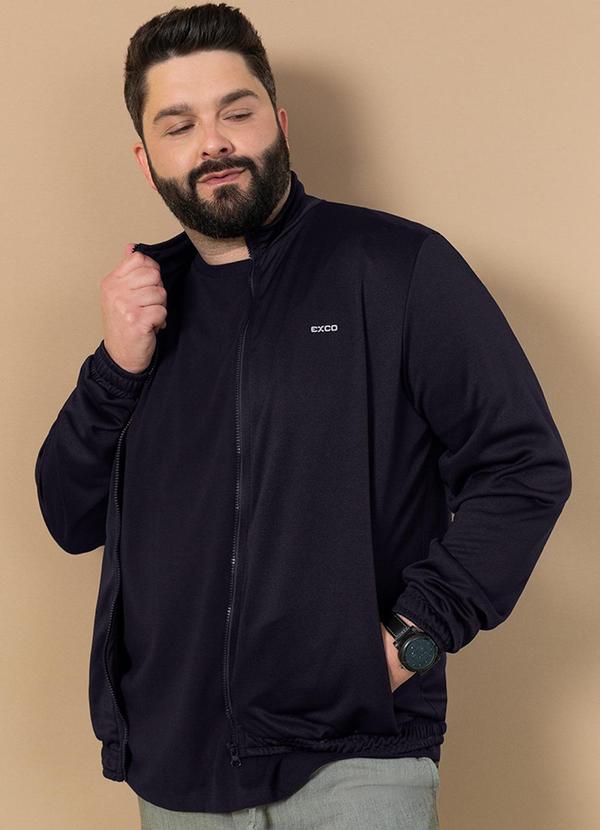 Jaqueta Masculina em Moletom Plus Size Preto Cativa