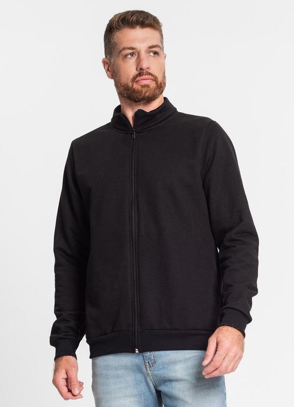Rovitex Jaqueta Masculina em Moletom Preto