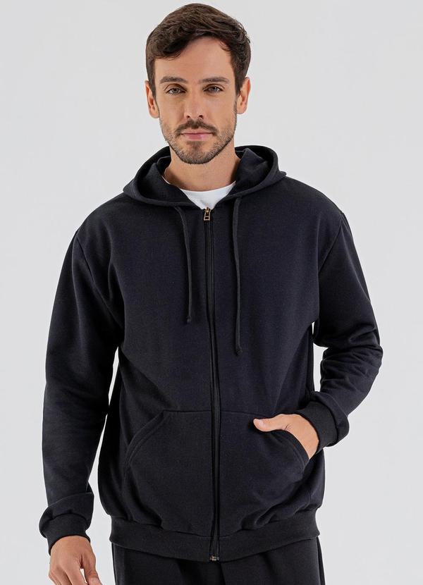Just Basic - Jaqueta Masculina em Moletom Preto
