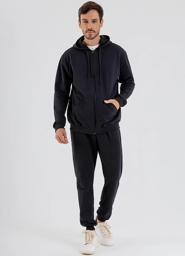 Just Basic - Jaqueta Masculina em Moletom Preto 3