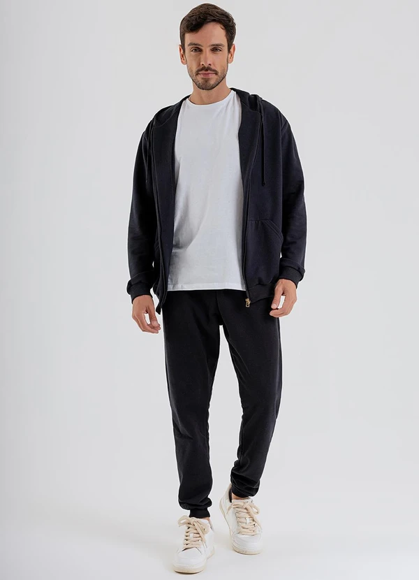 Just Basic - Jaqueta Masculina em Moletom Preto 5