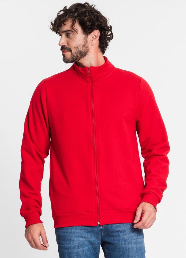 Rovitex Jaqueta Masculina em Moletom Vermelho