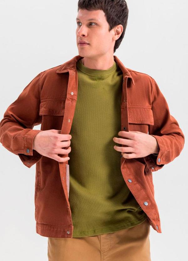 Essendi - Jaqueta Masculina em Sarja Marrom