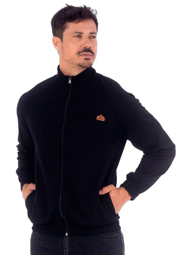 Decoy - Jaqueta Masculina Manga Raglan Preto