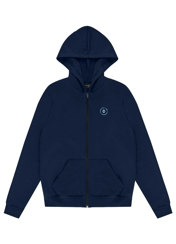 Diametro - Jaqueta Masculina Moletom com Capuz Azul