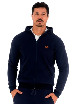 Decoy - Jaqueta Masculina Moletom com Capuz Azul - DECOY