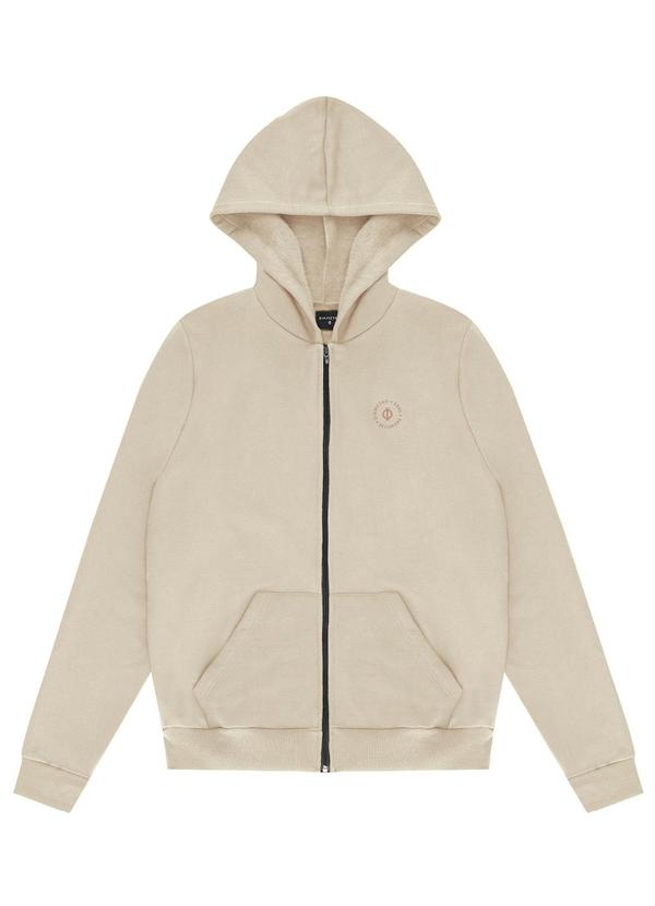 Diametro - Jaqueta Masculina Moletom com Capuz Bege