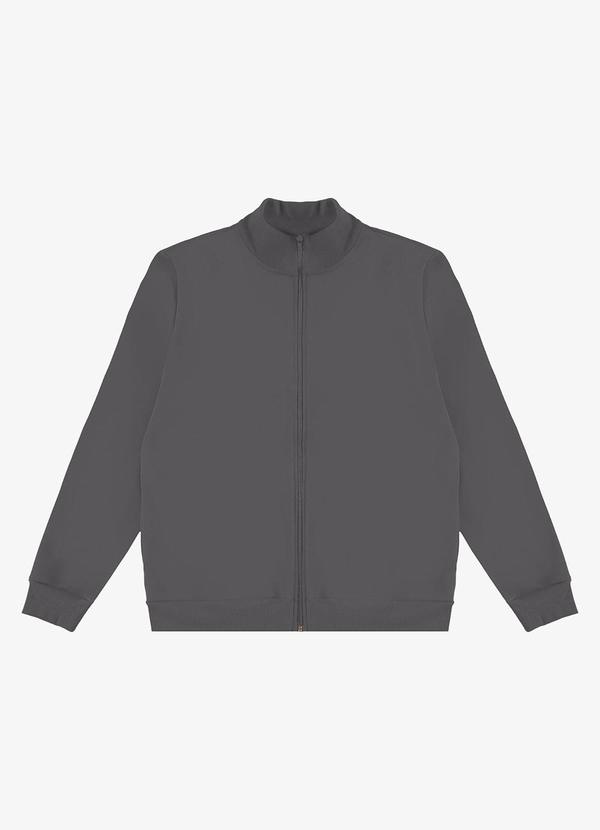 Diametro - Jaqueta Masculina Moletom Felpado Cinza