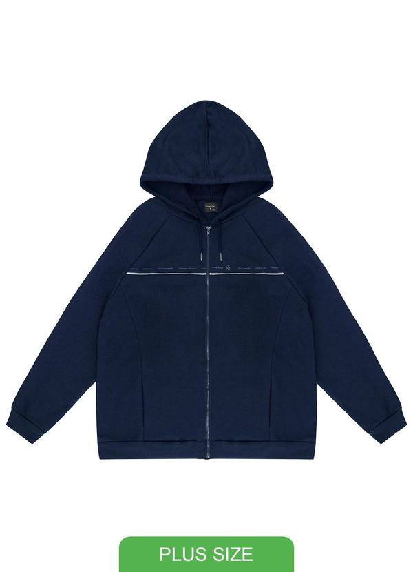 Diametro - Jaqueta Masculina Plus Size com Capuz Azul