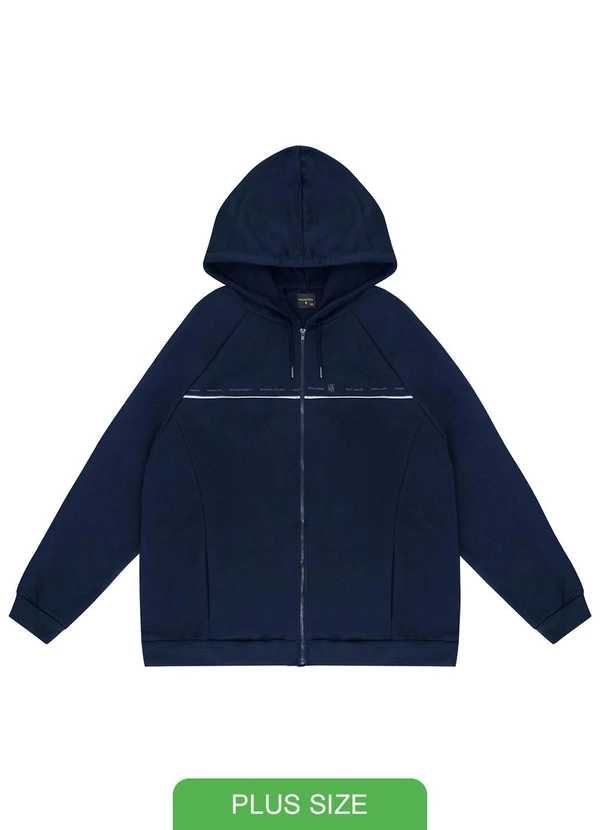 Diametro - Jaqueta Masculina Plus Size com Capuz Azul