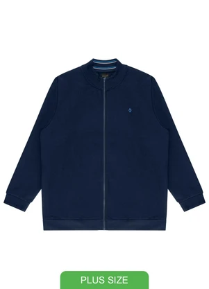 Diametro - Jaqueta Masculina Plus Size Moletom Azul - DIAMETRO