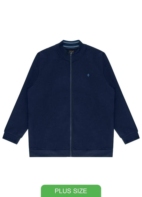 Diametro - Jaqueta Masculina Plus Size Moletom Azul