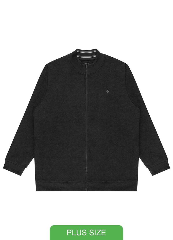Diametro - Jaqueta Masculina Plus Size Moletom Cinza