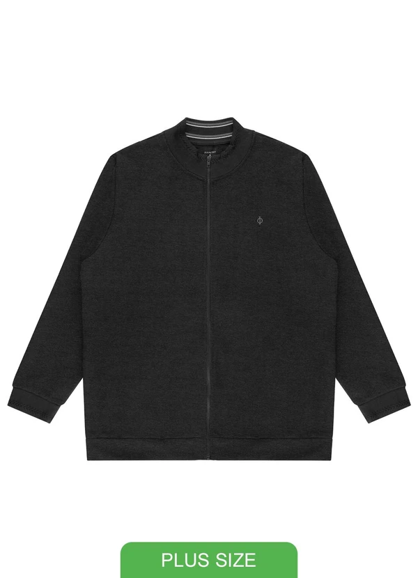 Diametro - Jaqueta Masculina Plus Size Moletom Cinza