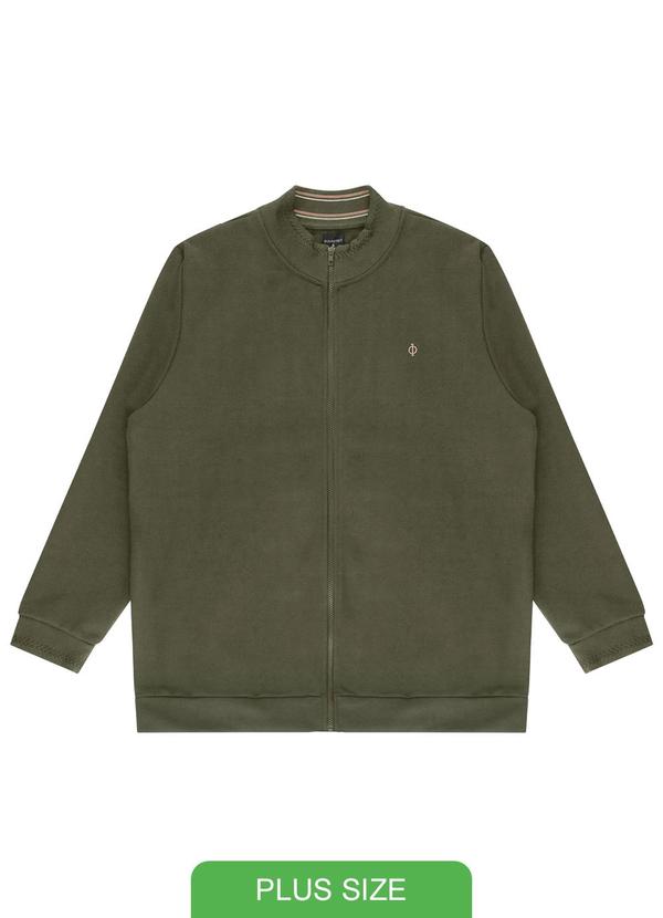 Diametro - Jaqueta Masculina Plus Size Moletom Verde