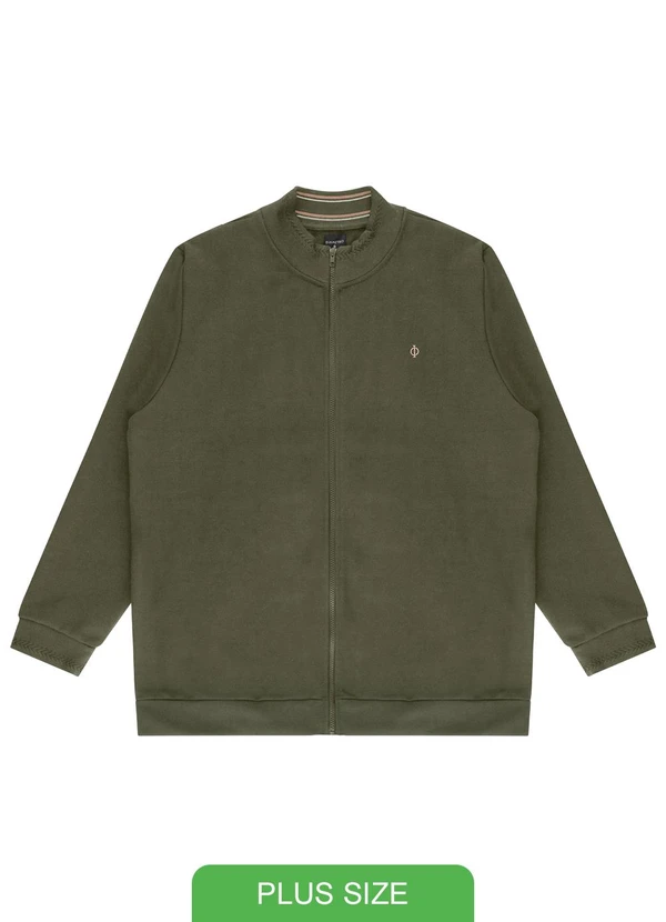 Diametro - Jaqueta Masculina Plus Size Moletom Verde