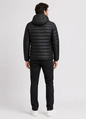 Rovitex - Jaqueta Masculina Puffer com Capuz Preto - ROVITEX