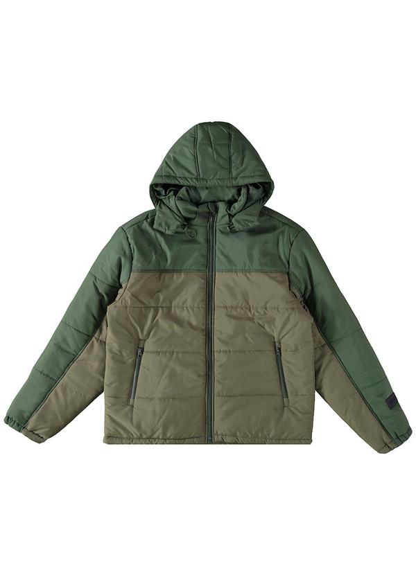 Enfim - Jaqueta Masculina Puffer em Matelassê Verde