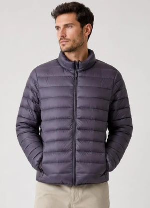Rovitex - Jaqueta Masculina Puffer em Poliamida Cinza - ROVITEX