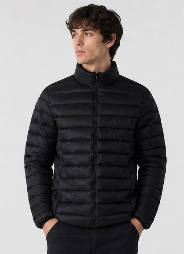 Rovitex - Jaqueta Masculina Puffer em Poliamida Preto