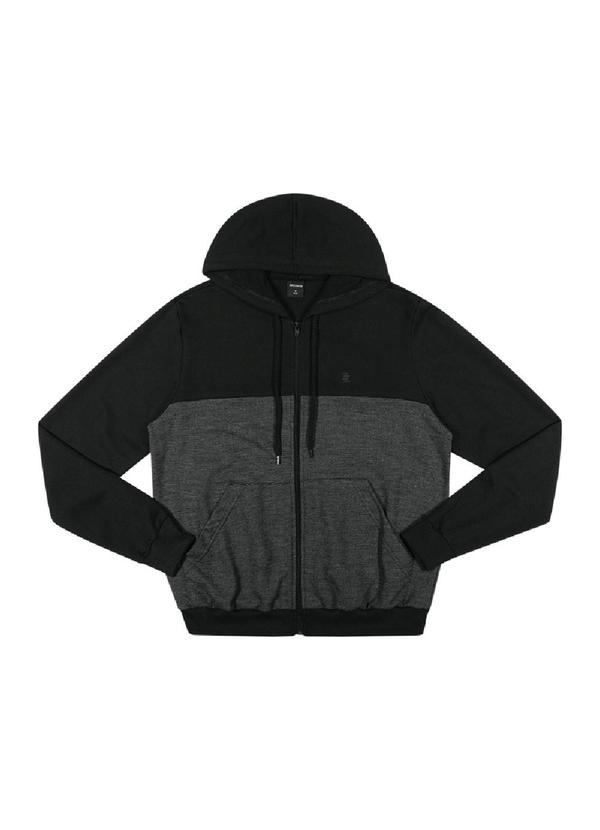 Rezzato - Jaqueta Moletom Bicolor Zíper Masculino Preto