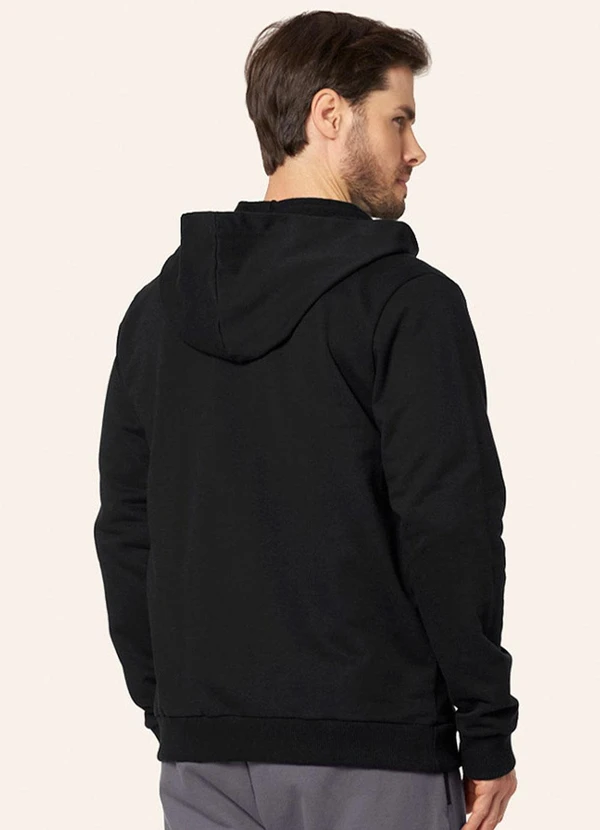 Diametro - Jaqueta Moletom Felpado e Capuz Preto 2