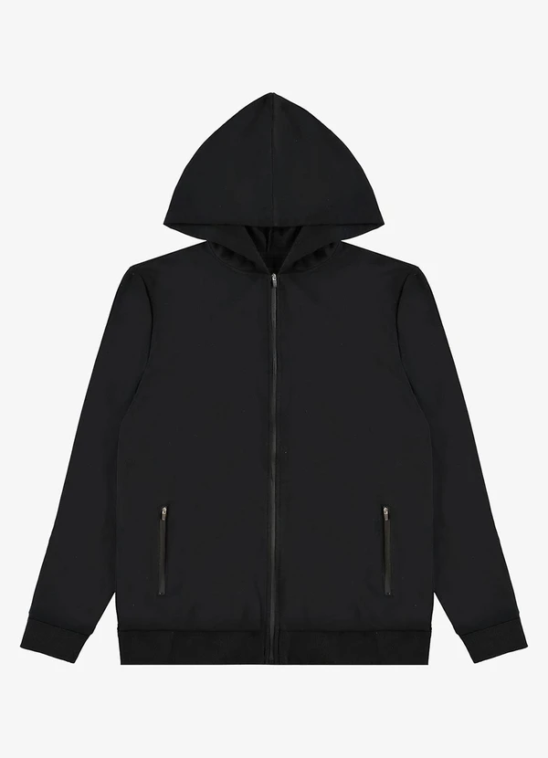 Diametro - Jaqueta Moletom Felpado e Capuz Preto 5