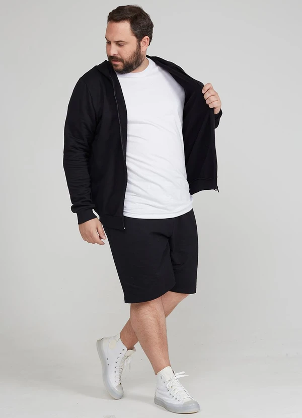 Basicamente - Jaqueta Moletom Flanelado Plus Masculina 2