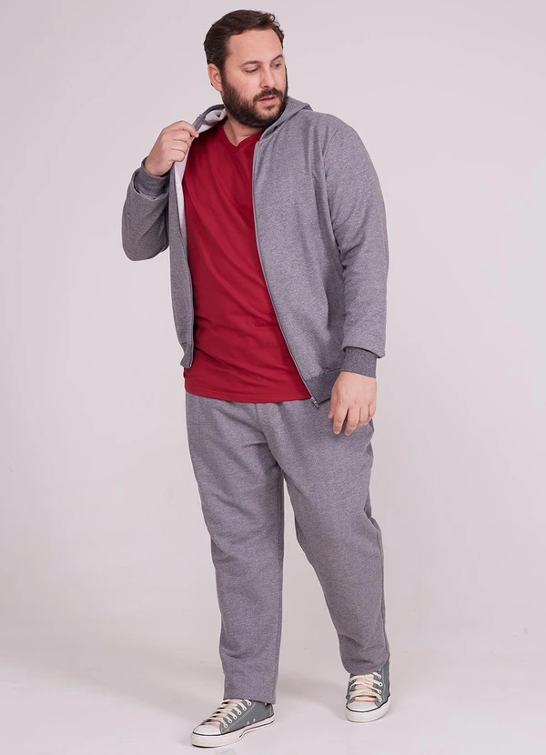 Basicamente - Jaqueta Moletom Flanelado Plus Masculina 2