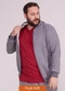 Basicamente - Jaqueta Moletom Flanelado Plus Masculina - variação:  